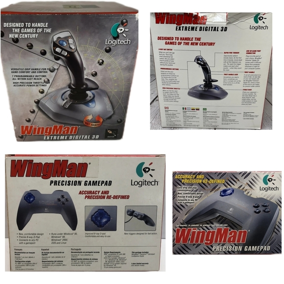 Logitech WingMan Extreme Digital 3D Joystick J-ZA10 Precision Gamepad PC Bundle - Picture 3 of 14